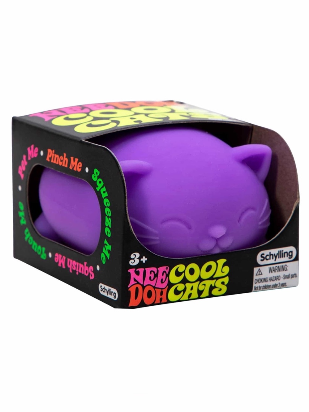 NeeDoh Cool Cats Purple Cat Squishy Schylling Fidget Stress Toy NIB 💜🐱